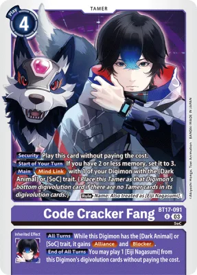 Code Cracker Fang, Digimon card BT17-091