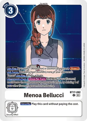 Menoa Bellucci, Digimon card BT17-092