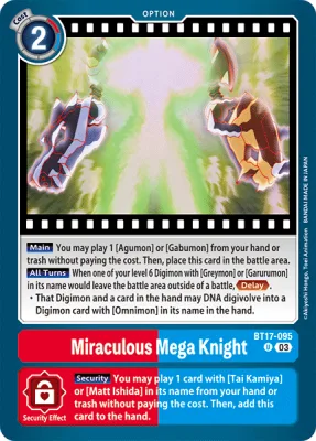 Miraculous Mega Knight, Digimon card BT17-095