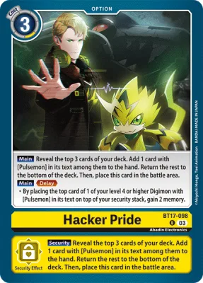 Hacker Pride, Digimon card BT17-098