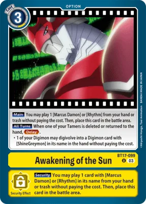 Awakening of the Sun, Digimon card BT17-099