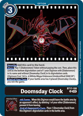 Doomsday Clock, Digimon card BT17-100