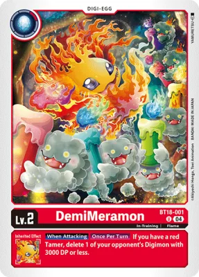 DemiMeramon, Digimon card BT18-001