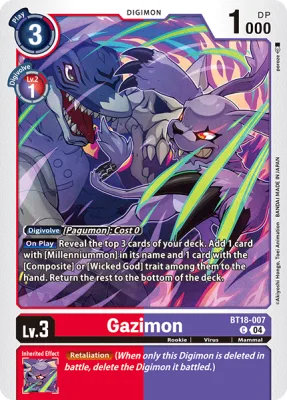 Gazimon, Digimon card BT18-007