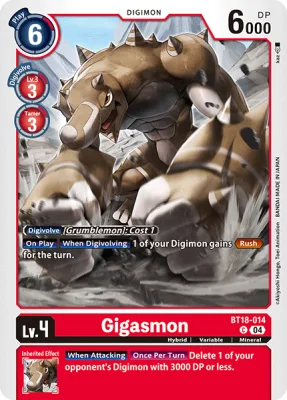 Gigasmon, Digimon card BT18-014