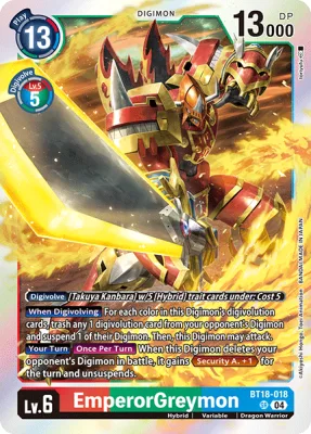 EmperorGreymon, Digimon card BT18-018