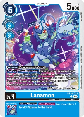 Lanamon, Digimon card BT18-023