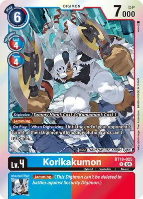 Korikakumon, Digimon card BT18-025