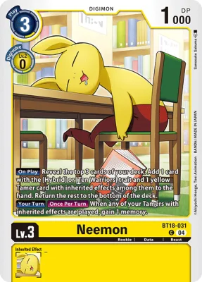Neemon, Digimon card BT18-031