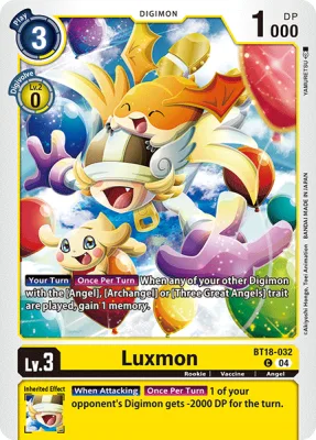 Luxmon, Digimon card BT18-032