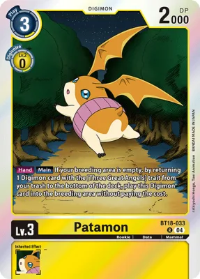Patamon, Digimon card BT18-033