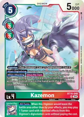 Kazemon, Digimon card BT18-048