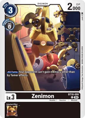 Zenimon, Digimon card BT18-059