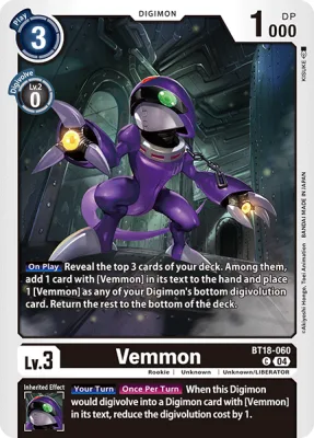 Vemmon, Digimon card BT18-060