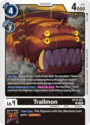 Trailmon, Digimon card BT18-061
