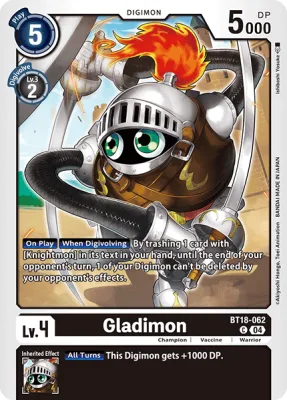 Gladimon, Digimon card BT18-062