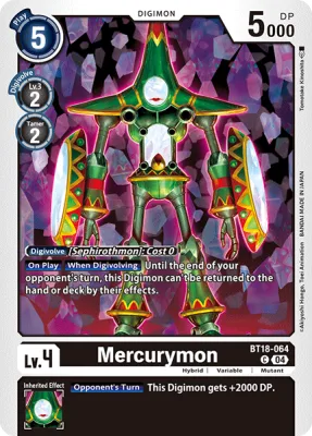 Mercurymon, Digimon card BT18-064