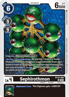 Sephirothmon, Digimon card BT18-066