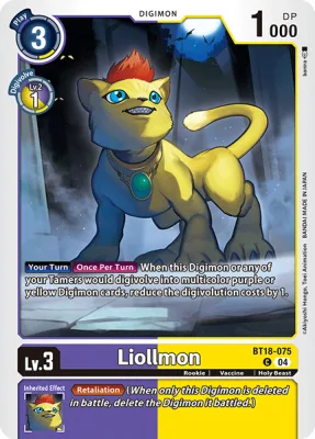 Liollmon, Digimon card BT18-075