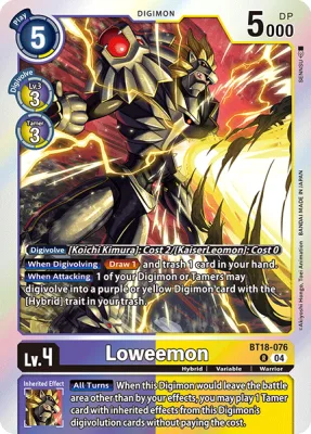 Loweemon, Digimon card BT18-076