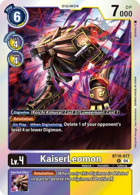 KaiserLeomon, Digimon card BT18-077