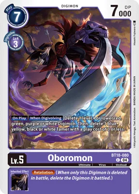 Oboromon, Digimon card BT18-080