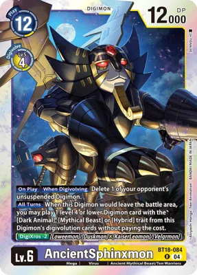 AncientSphinxmon, Digimon card BT18-084