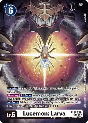 Lucemon: Larva, Digimon card BT18-086