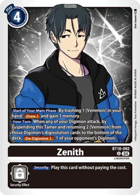 Zenith, Digimon card BT18-092
