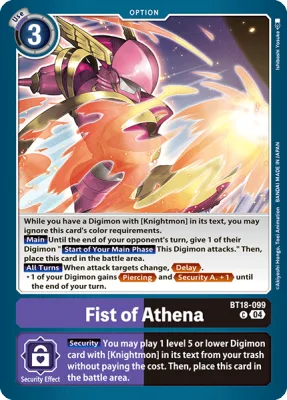 Fist of Athena, Digimon card BT18-099