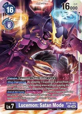 Lucemon: Satan Mode, Digimon card BT18-101