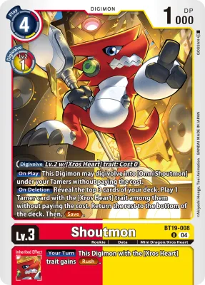 Shoutmon, Digimon card BT19-008