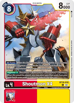 Shoutmon X4, Digimon card BT19-010
