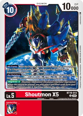 Shoutmon X5, Digimon card BT19-013