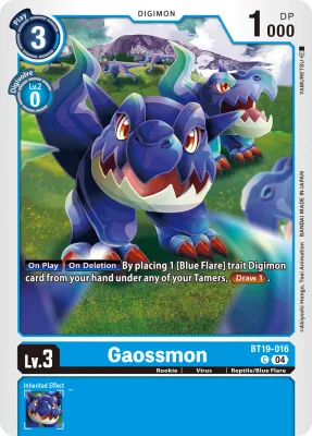 Gaossmon, Digimon card BT19-016