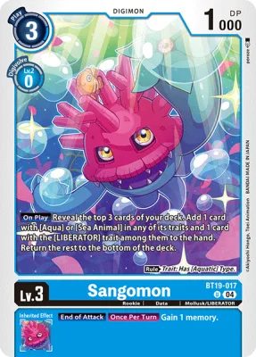 Sangomon, Digimon card BT19-017