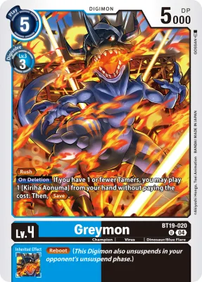 Greymon, Digimon card BT19-020