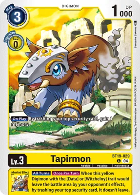 Tapirmon, Digimon card BT19-029
