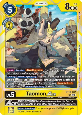 Taomon ACE, Digimon card BT19-037
