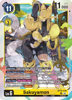 Sakuyamon, Digimon card BT19-040