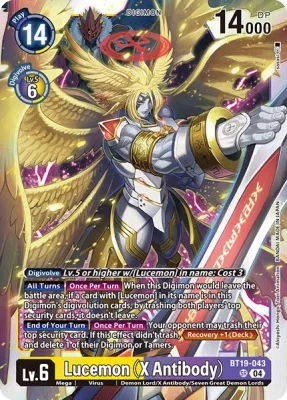 Lucemon (X Antibody), Digimon card BT19-043