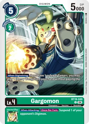 Gargomon, Digimon card BT19-049