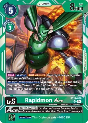 Rapidmon ACE, Digimon card BT19-050