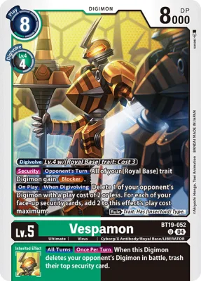 Vespamon, Digimon card BT19-052