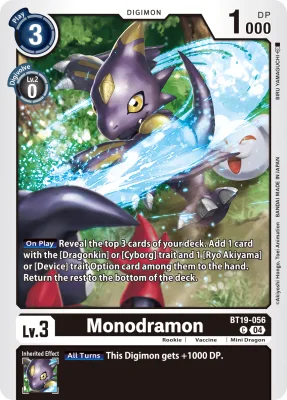 Monodramon, Digimon card BT19-056