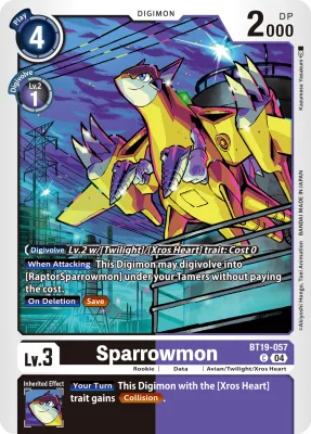 Sparrowmon, Digimon card BT19-057