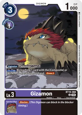 Gizamon, Digimon card BT19-066