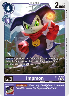 Impmon, Digimon card BT19-067