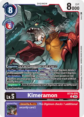 Kimeramon, Digimon card BT19-070
