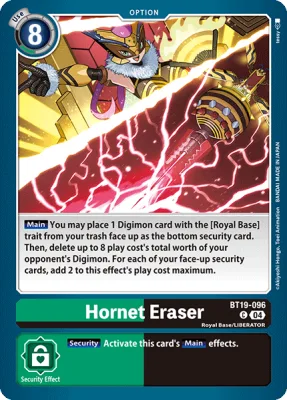 Hornet Eraser, Digimon card BT19-096
